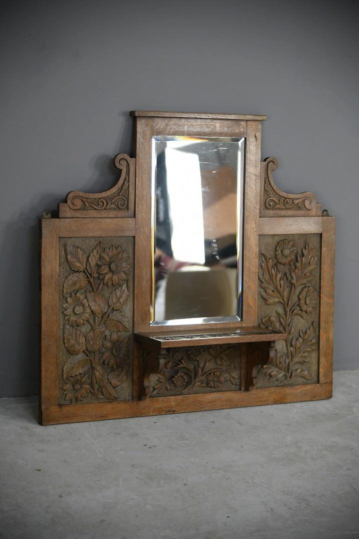 Victorian Carved Oak Hall Mirror