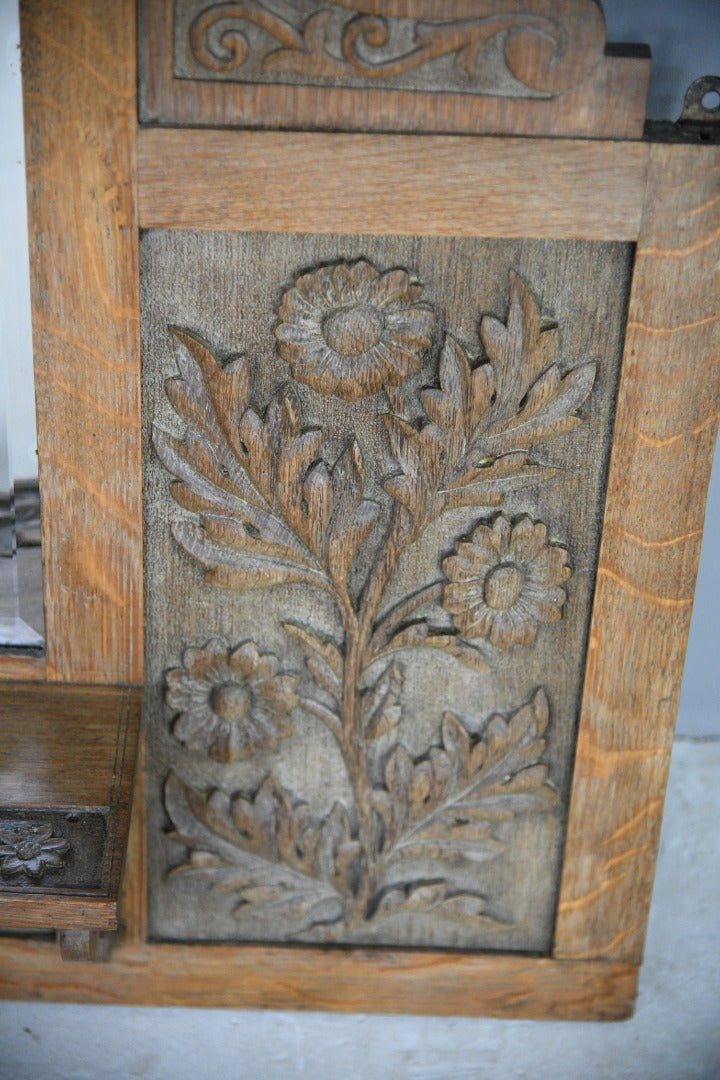 Victorian Carved Oak Hall Mirror