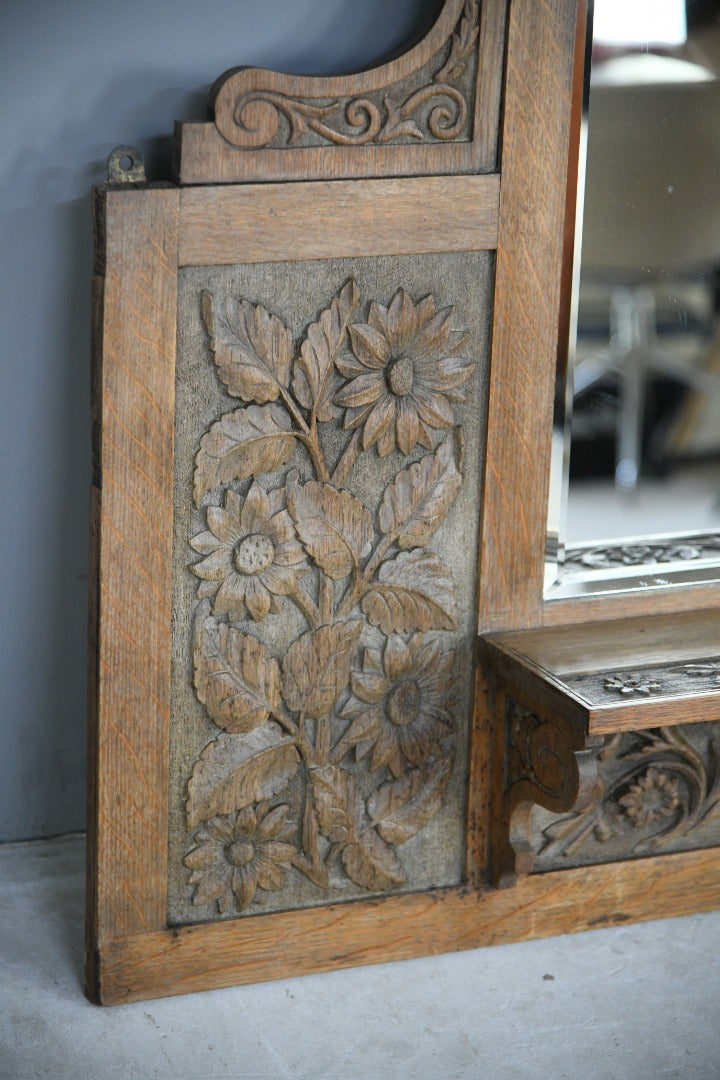 Victorian Carved Oak Hall Mirror