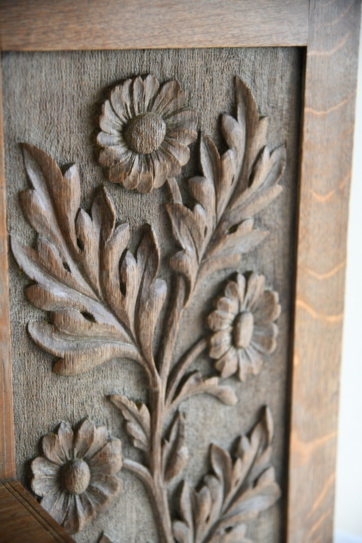 Victorian Carved Oak Hall Mirror