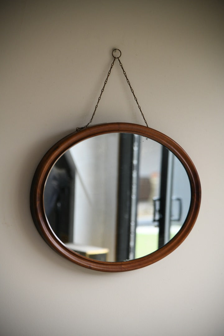 Mahogany Oval Wall Mirror