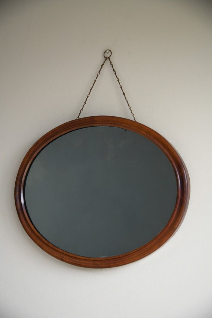 Mahogany Oval Wall Mirror