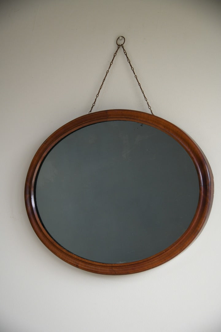 Mahogany Oval Wall Mirror