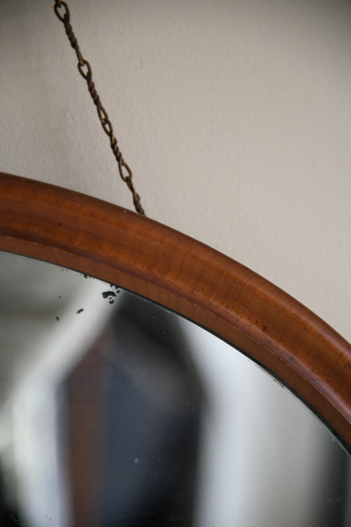 Mahogany Oval Wall Mirror