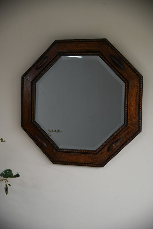Octagonal Oak Mirror
