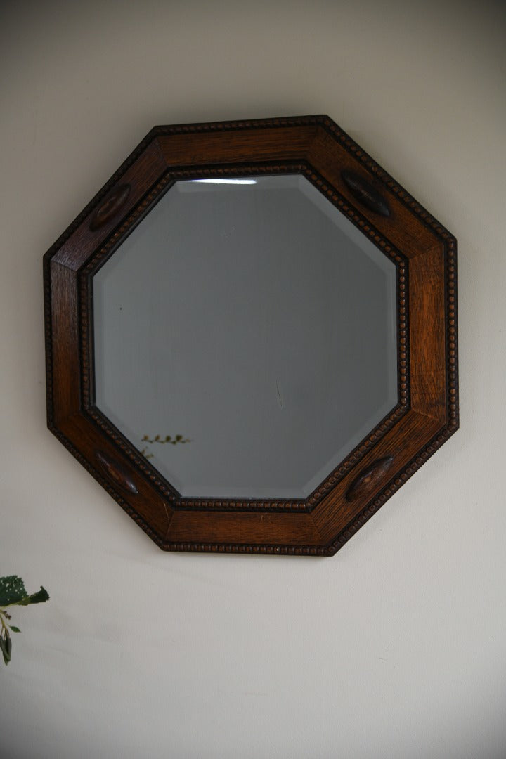 Octagonal Oak Mirror