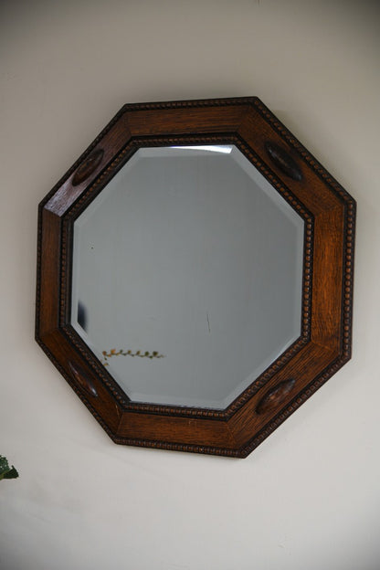 Octagonal Oak Mirror