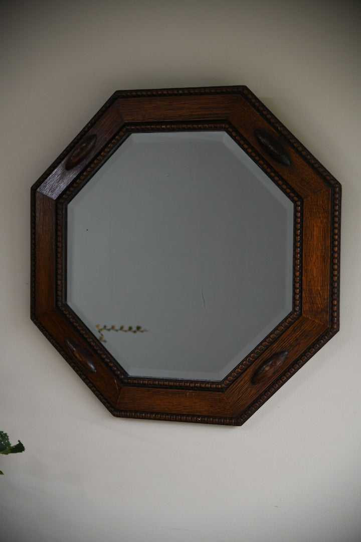 Octagonal Oak Mirror