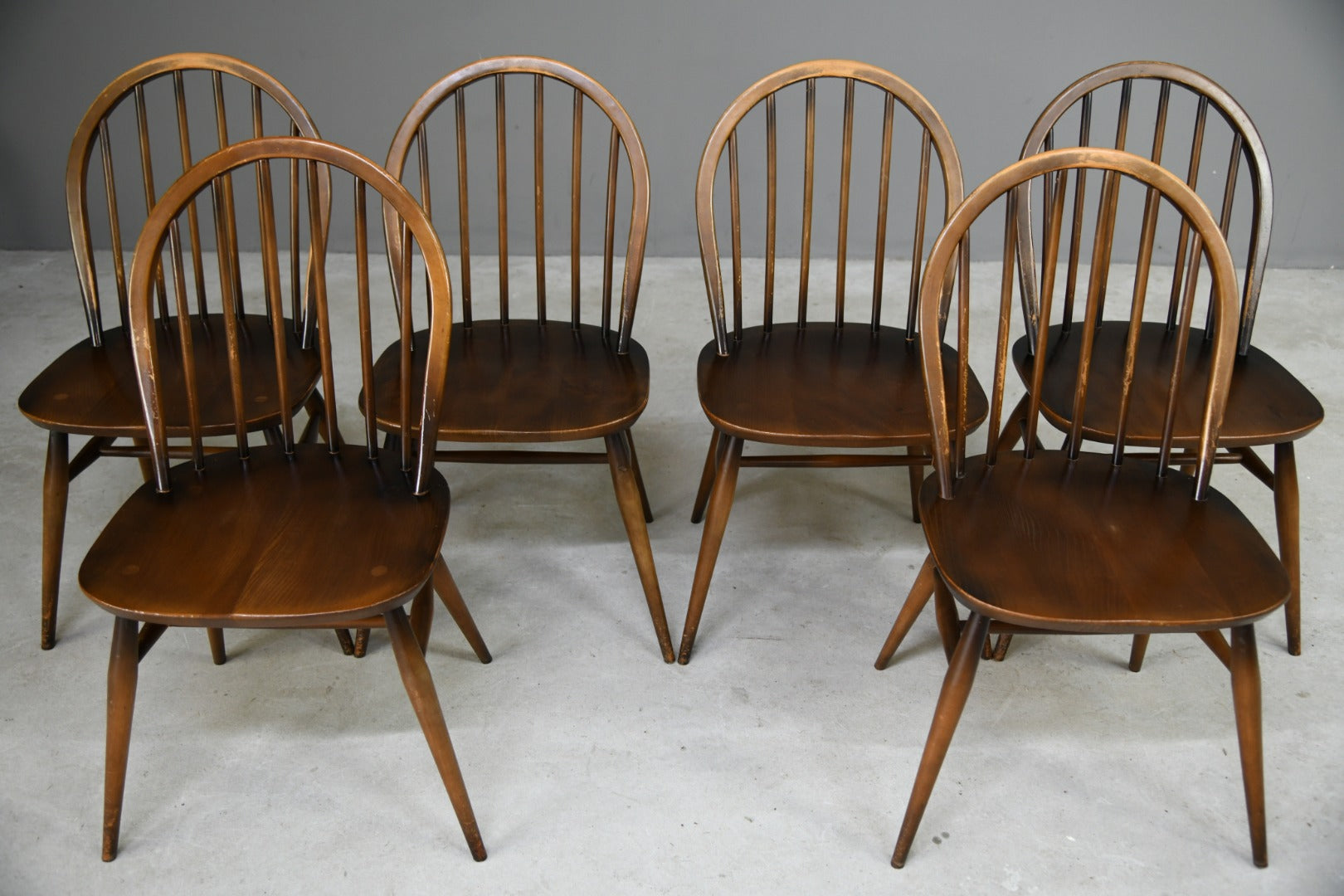 6 Vintage Ercol Windsor Dining Chairs