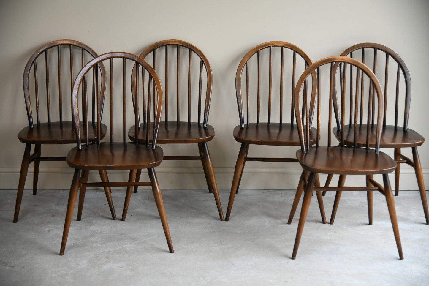 6 Vintage Ercol Windsor Dining Chairs