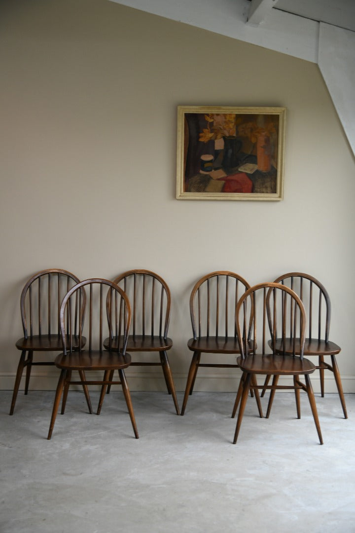 6 Vintage Ercol Windsor Dining Chairs