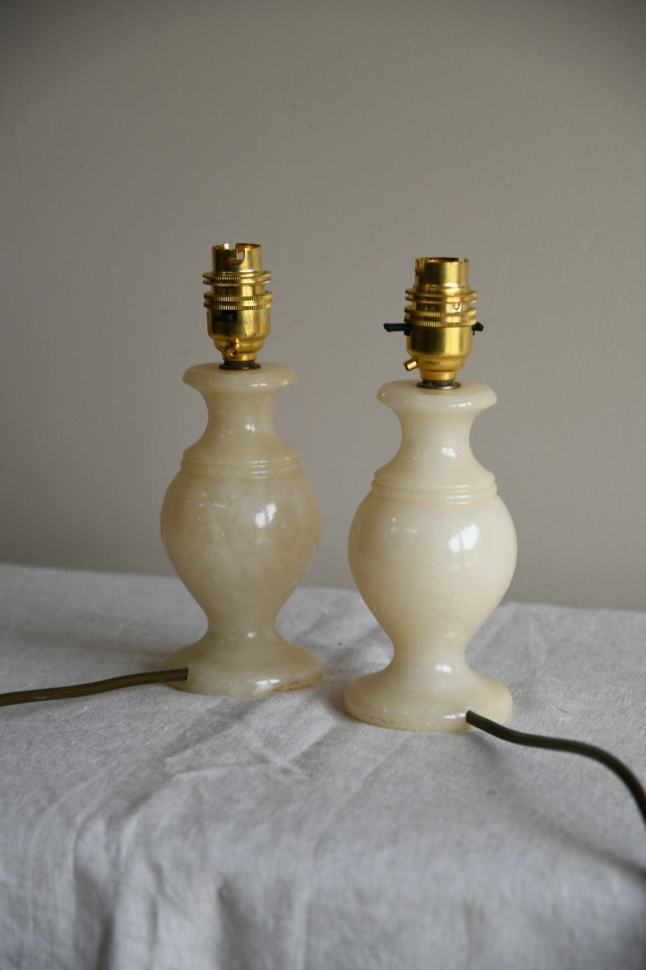 Pair Alabaster Small Lamps