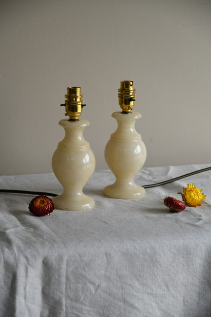 Pair Alabaster Small Lamps