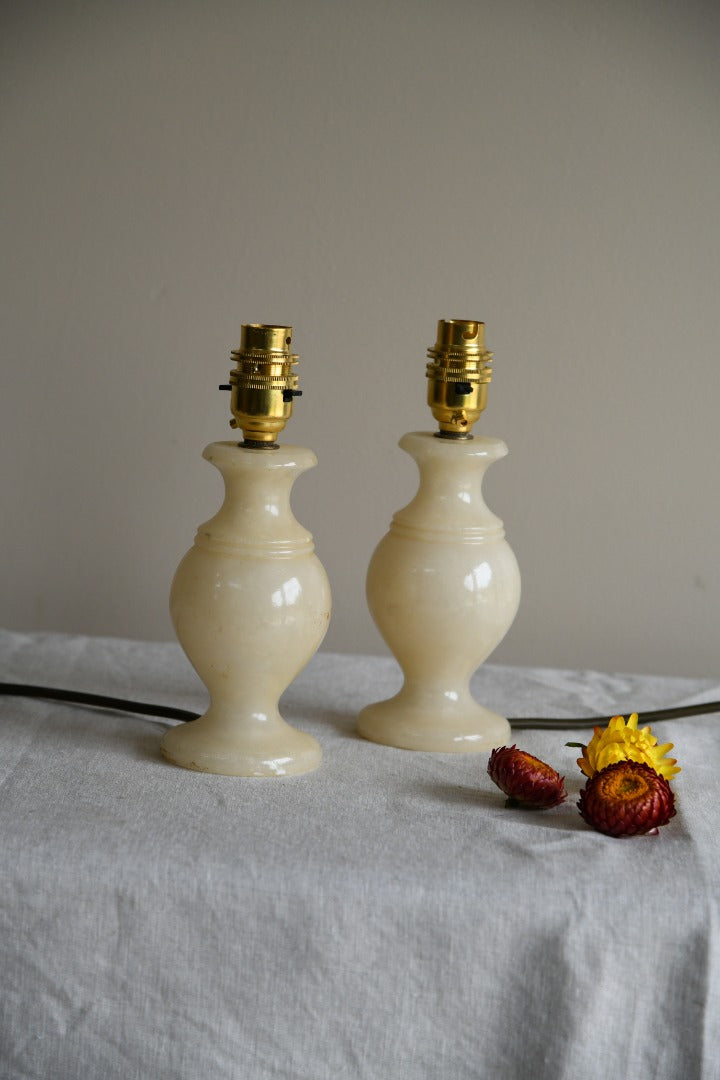 Pair Alabaster Small Lamps