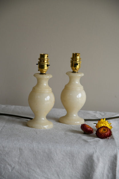 Pair Alabaster Small Lamps