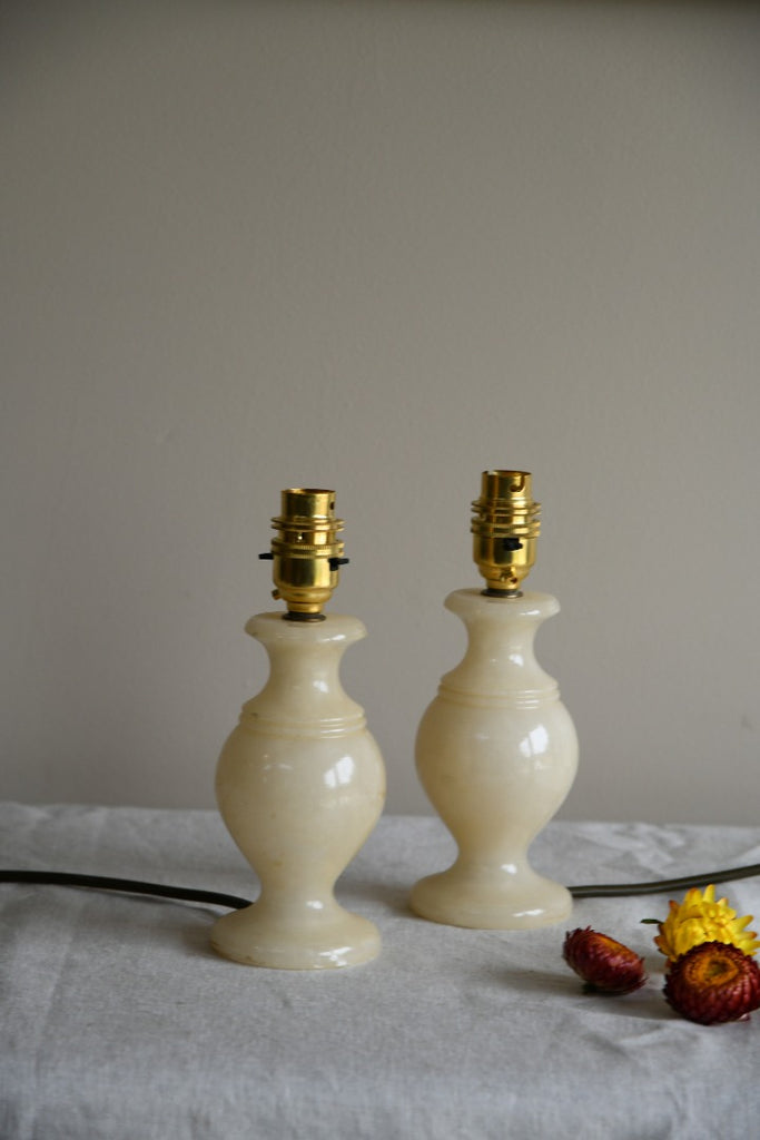 Pair Alabaster Small Lamps