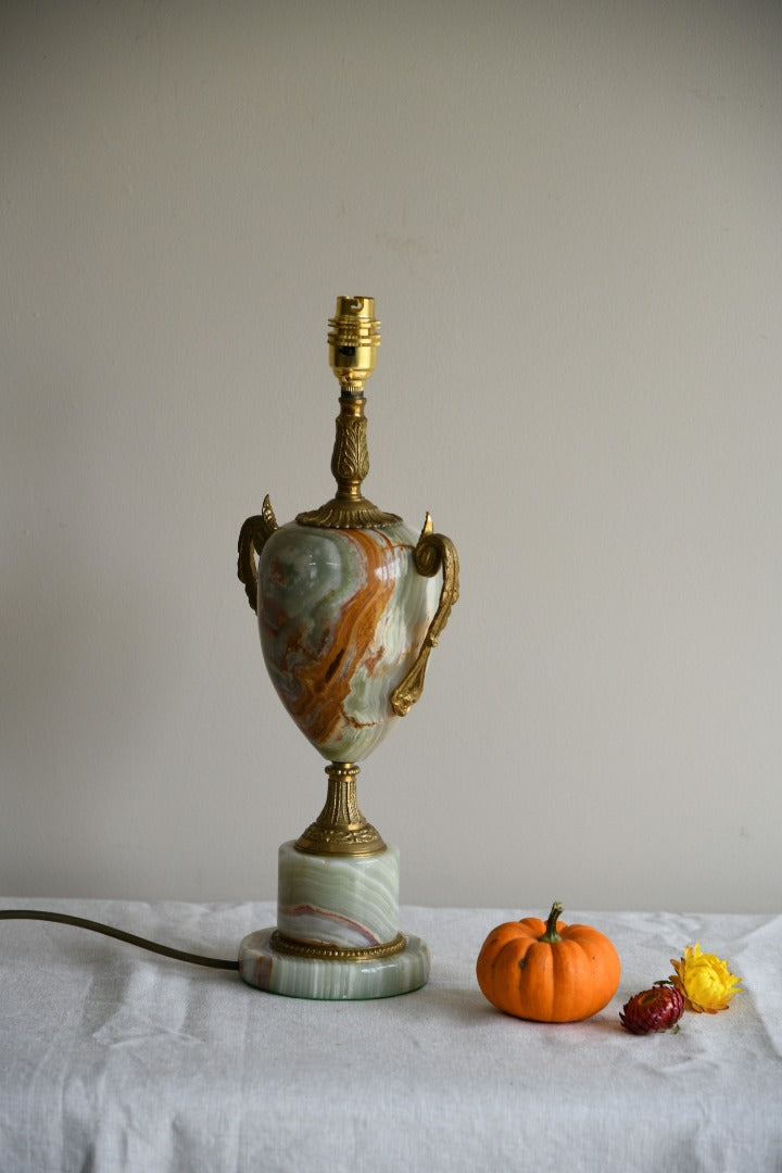 Single Large Green Onyx Table Lamp