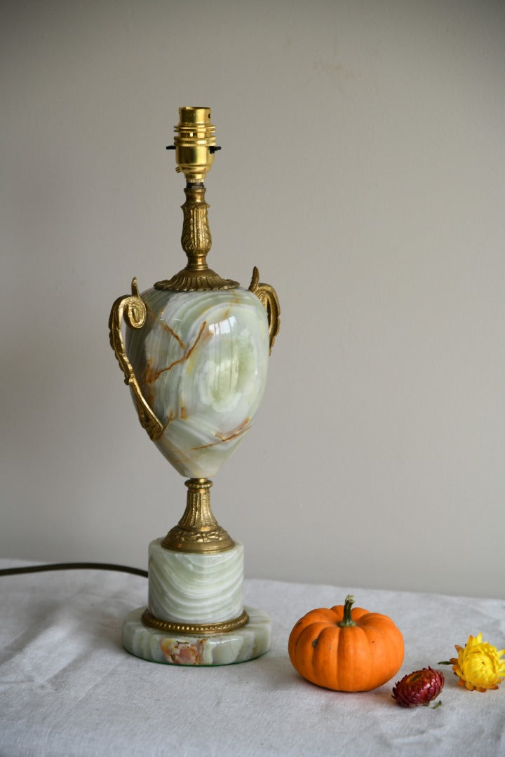 Single Large Green Onyx Table Lamp