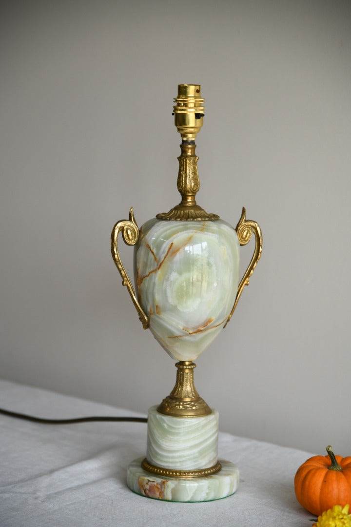 Single Large Green Onyx Table Lamp