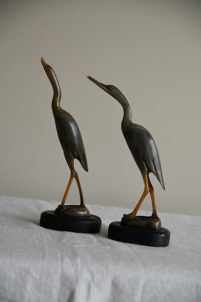 Pair Chinese Horn Birds