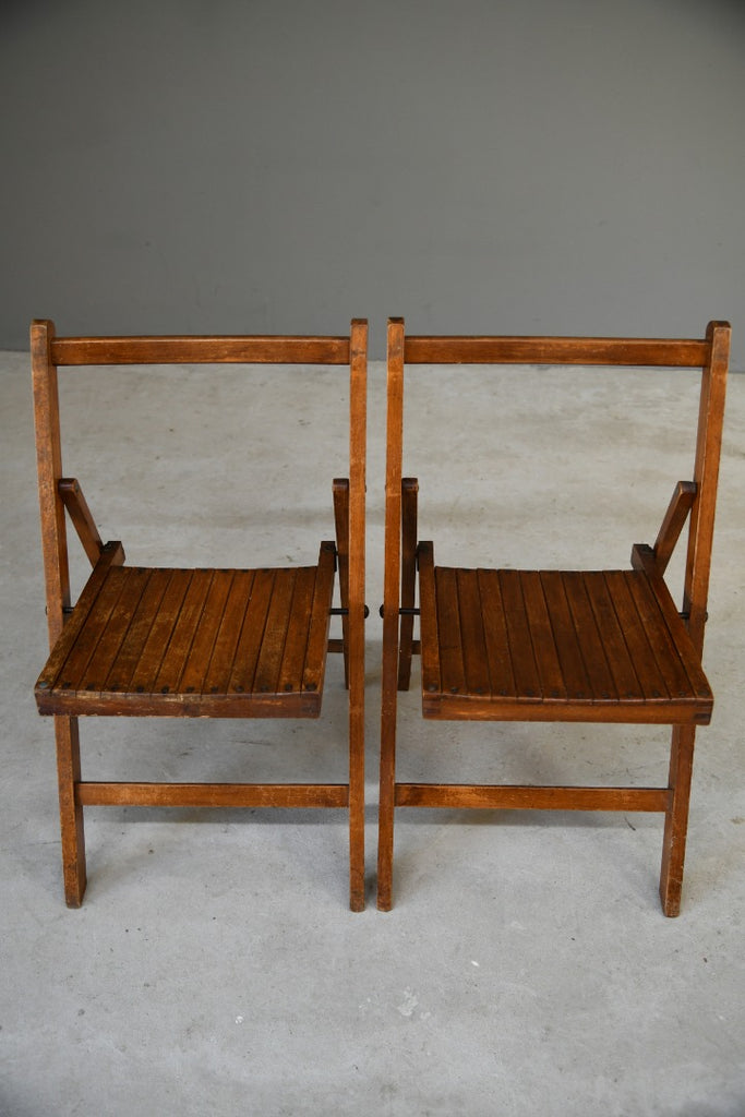 Pair Vintage Folding Chairs