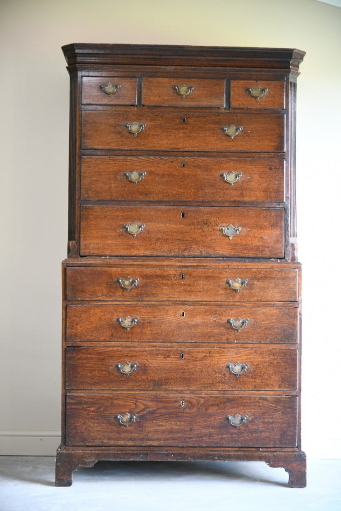 Antique Georgian Oak Tallboy Kernow Furniture