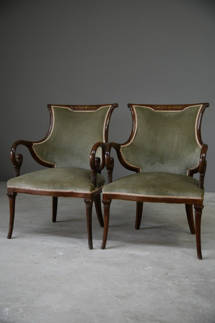 Pair Regency Style Armchairs