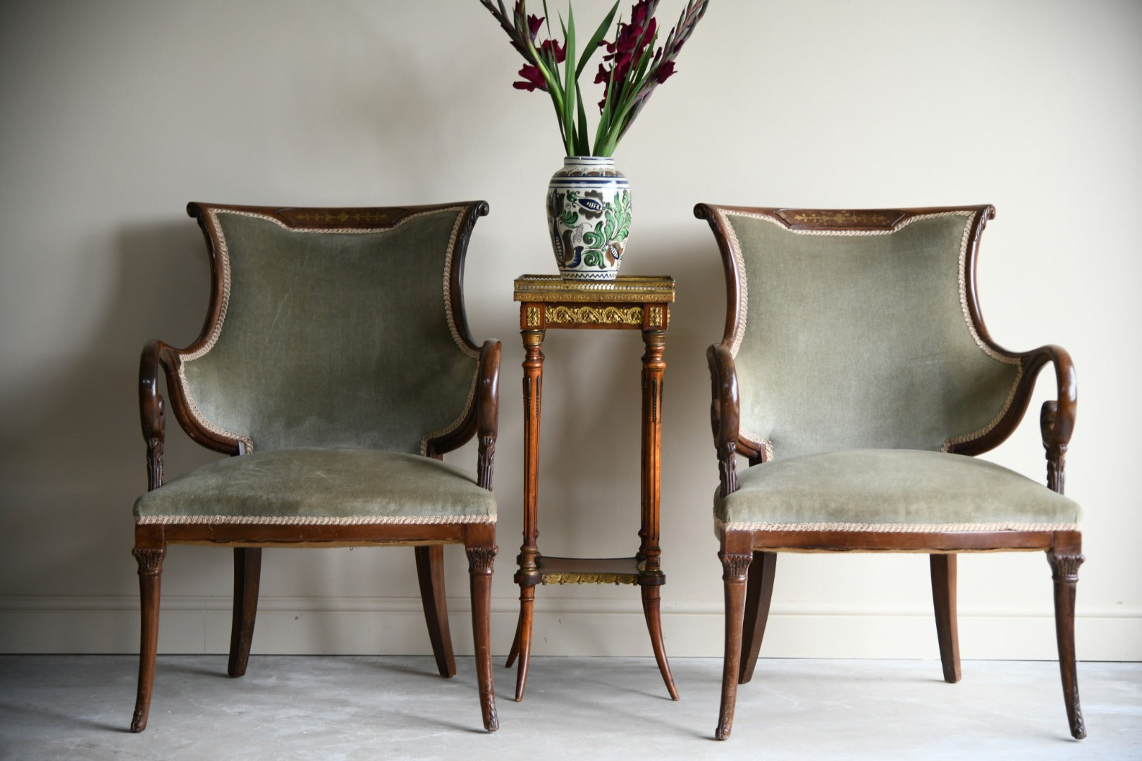 Pair Regency Style Armchairs
