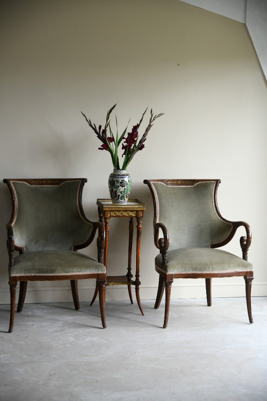 Pair Regency Style Armchairs