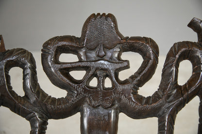 Carved African Palaver Chair