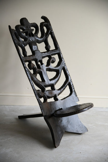 Carved African Palaver Chair