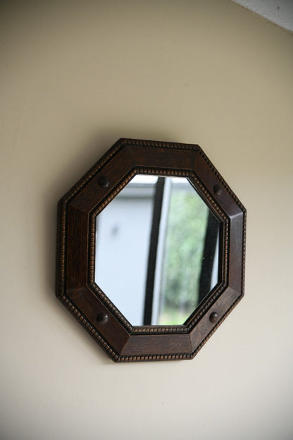 Octagonal Oak Mirror