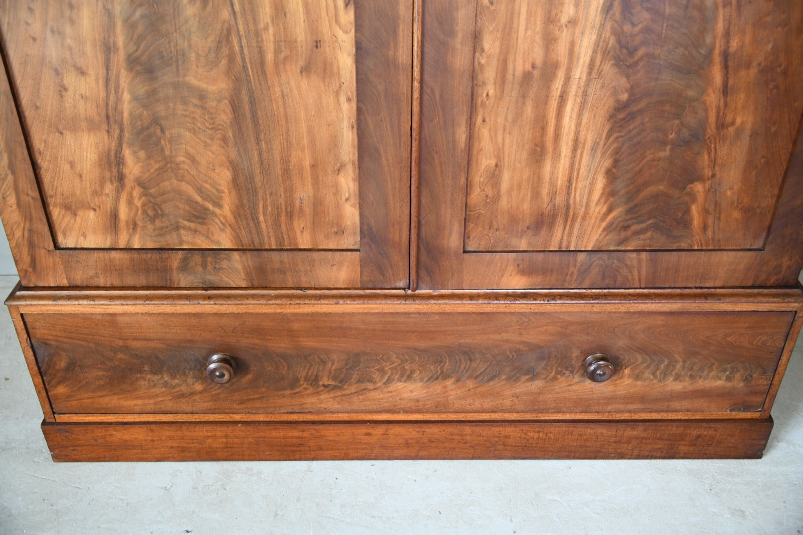 Large Victorian Mahogany Double Wardrobe