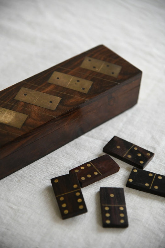 Rosewood & Brass Dominoes