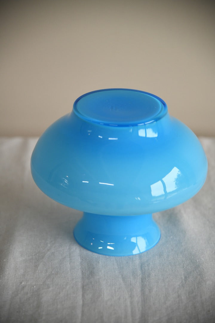 Retro Blue & White Glass Vase