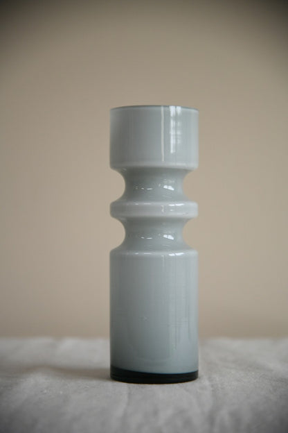 Retro Grey & White Glass Vase