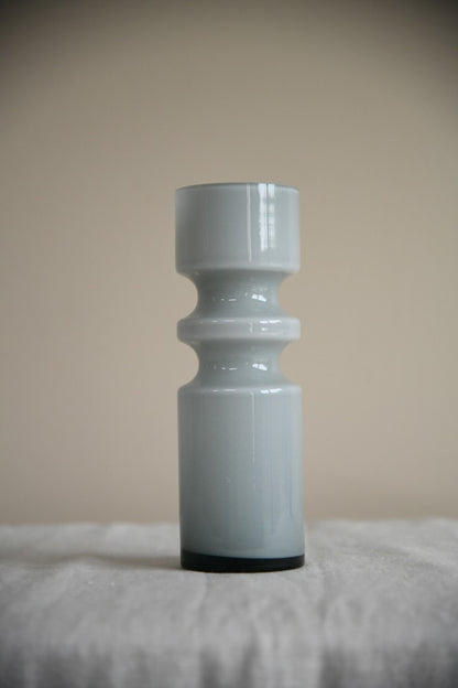 Retro Grey & White Glass Vase