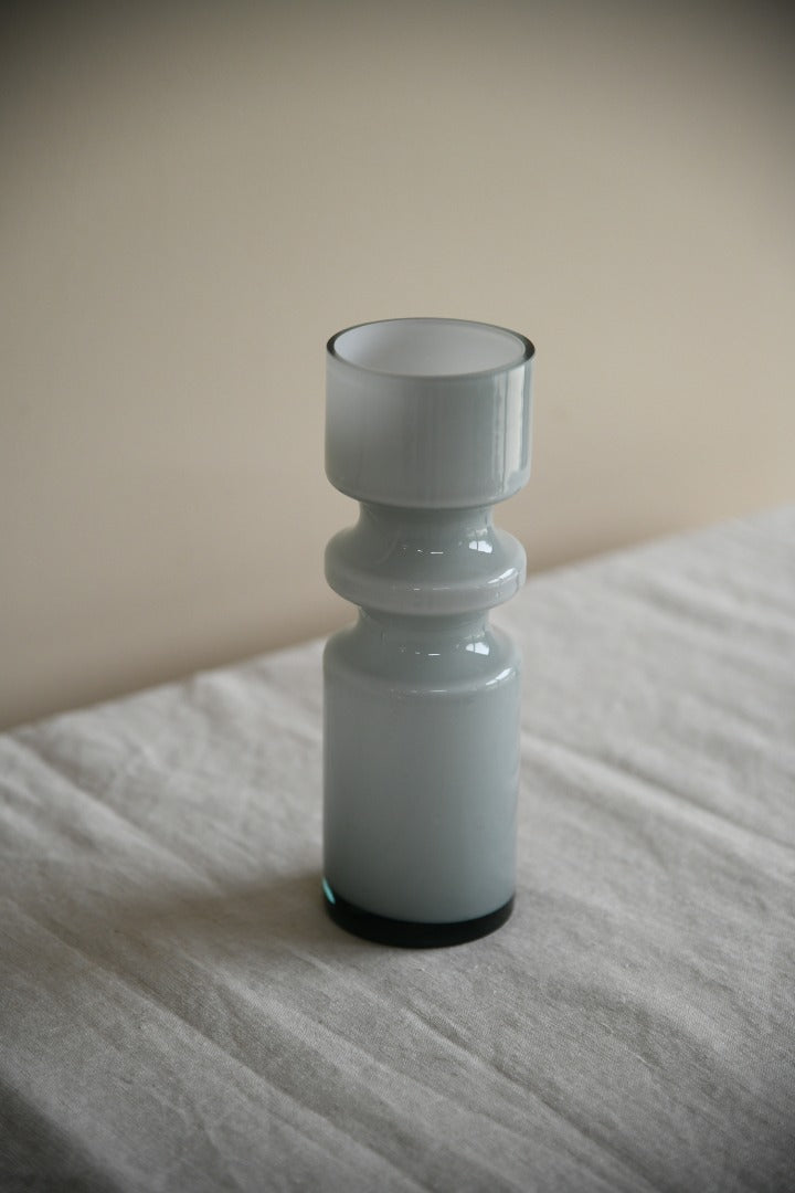 Retro Grey & White Glass Vase