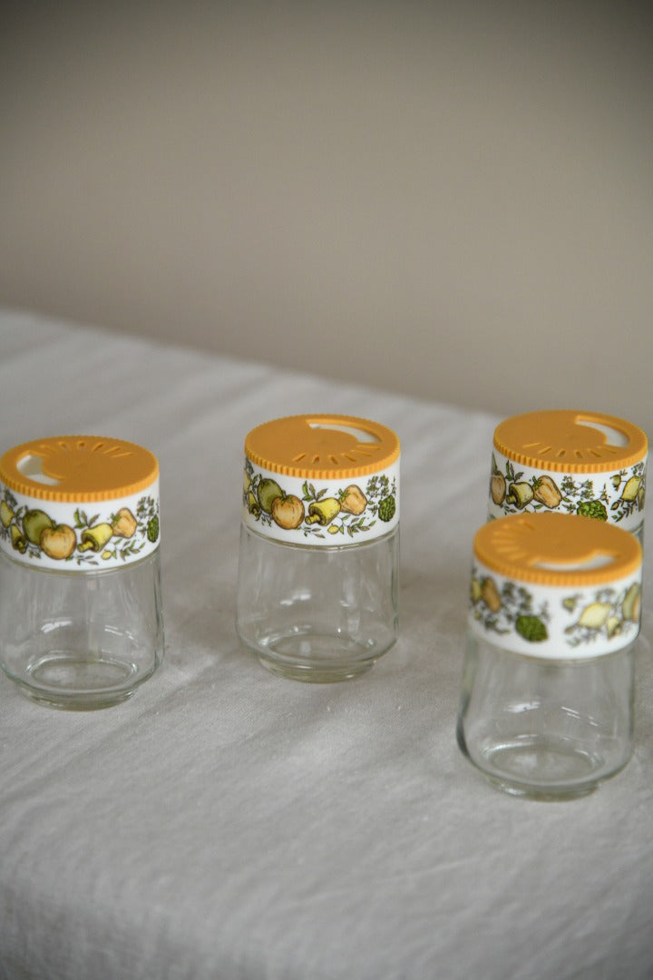 6 Vintage Gemco Glass Spice Jars