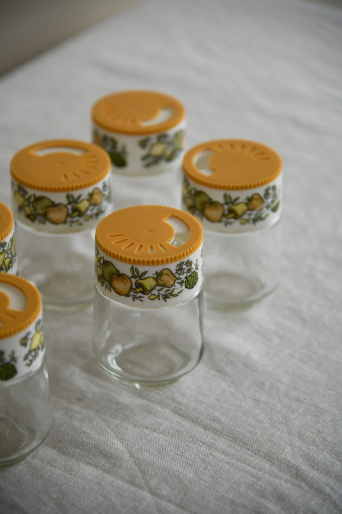 6 Vintage Gemco Glass Spice Jars