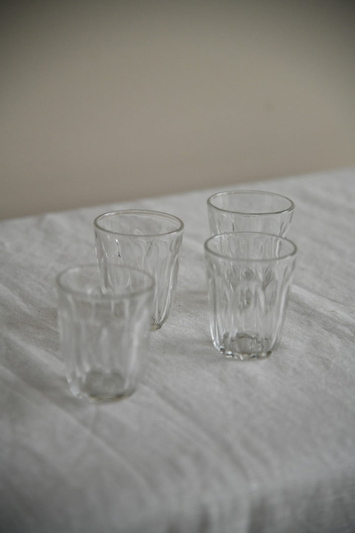 4 Small Vintage Water Glasses