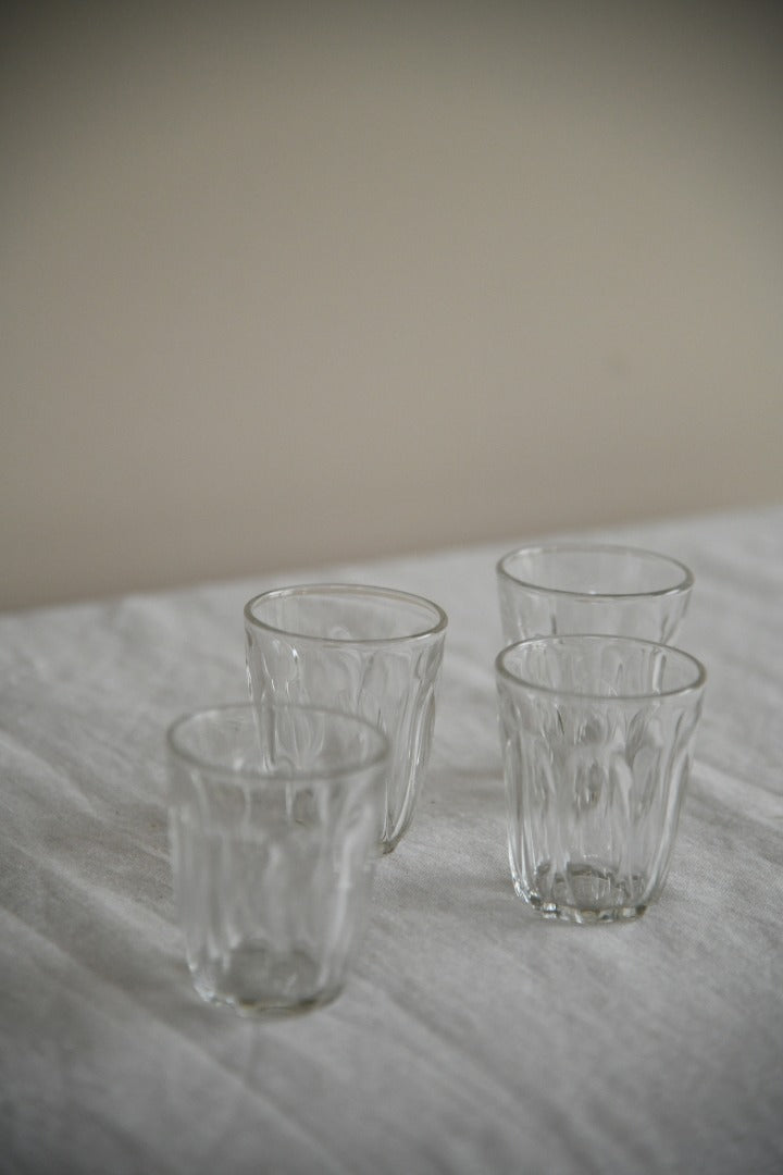 4 Small Vintage Water Glasses