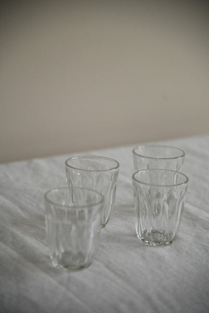 4 Small Vintage Water Glasses