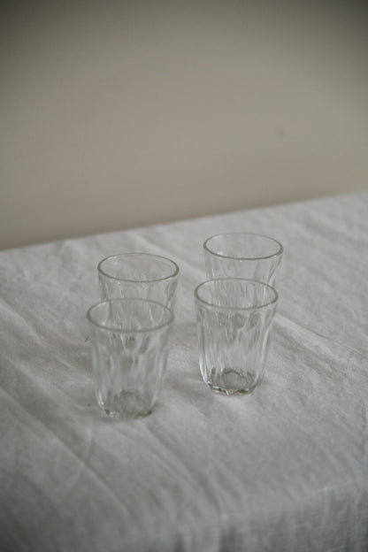 4 Small Vintage Water Glasses