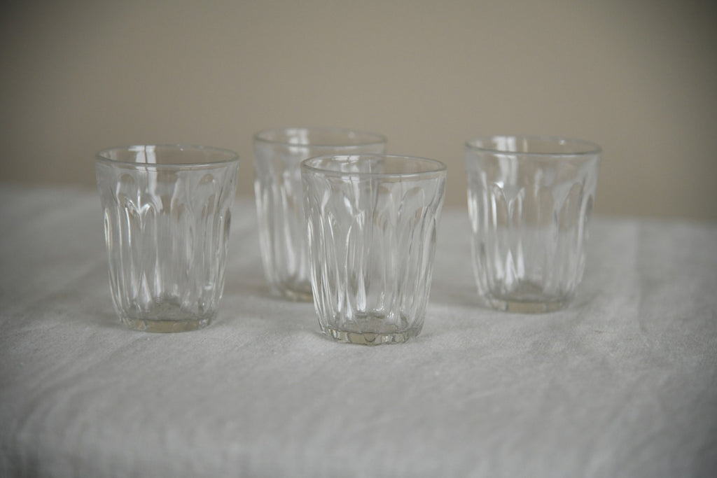 4 Small Vintage Water Glasses