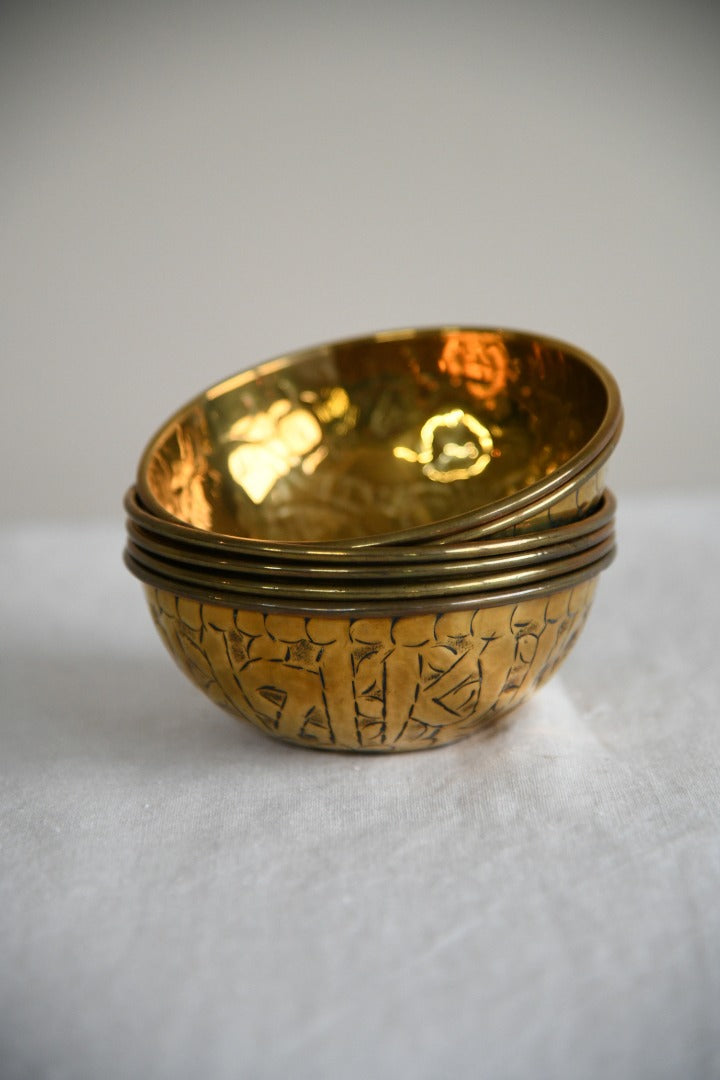 6 Eastern Brass Bowls