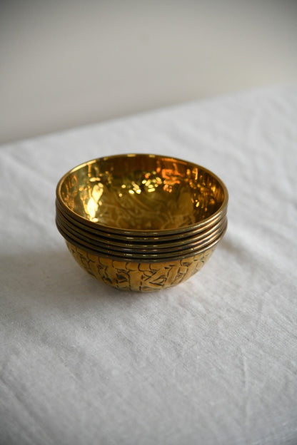 6 Eastern Brass Bowls