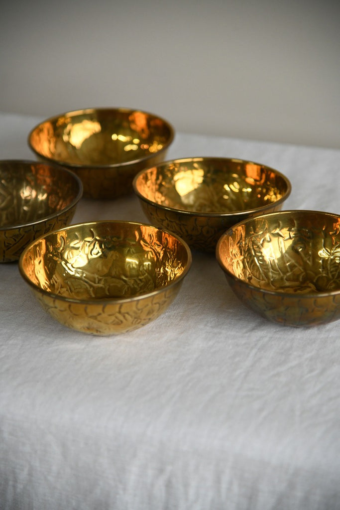 6 Eastern Brass Bowls