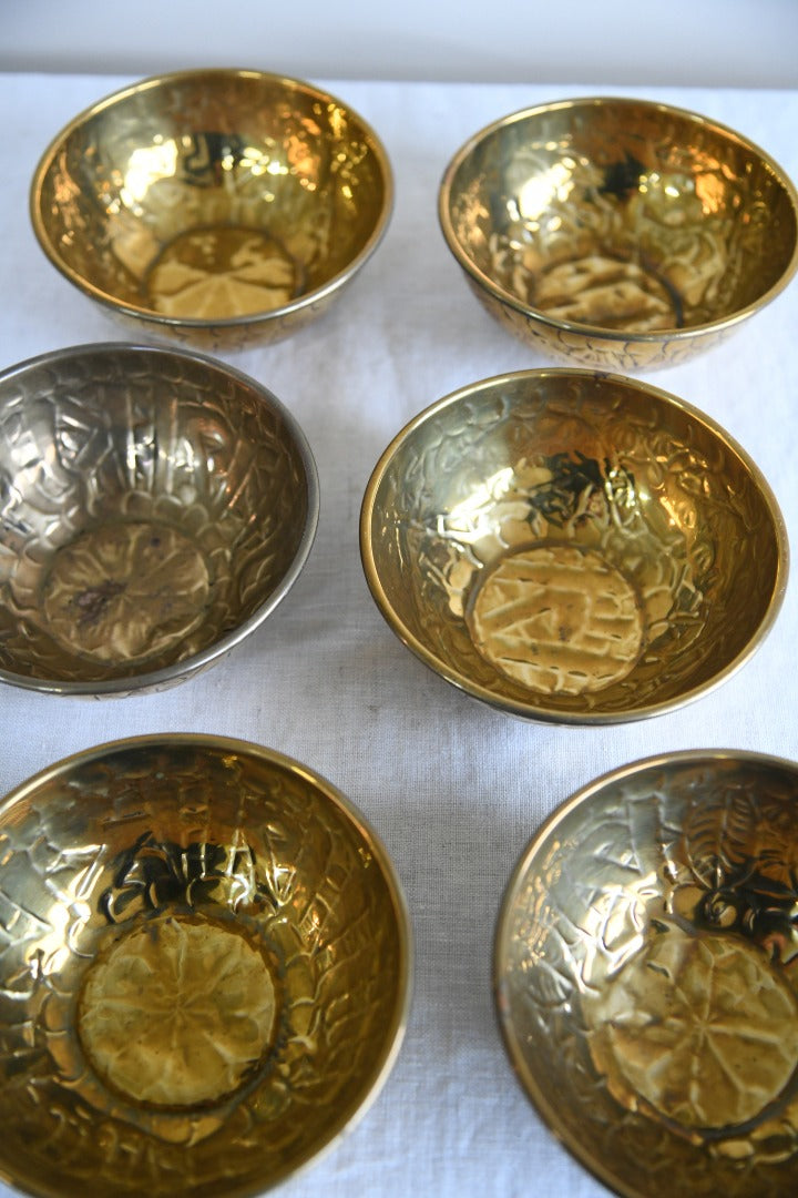 6 Eastern Brass Bowls