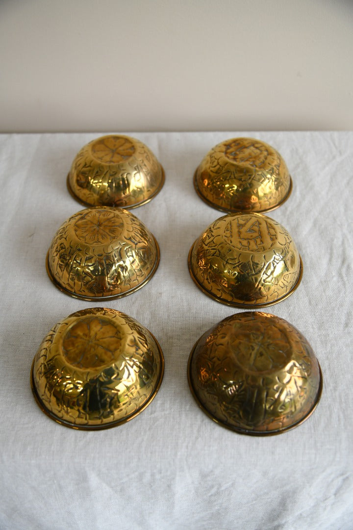 6 Eastern Brass Bowls